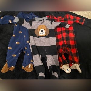 Here I have All 3 of 3 night time onesies perfect for the cold winter nights